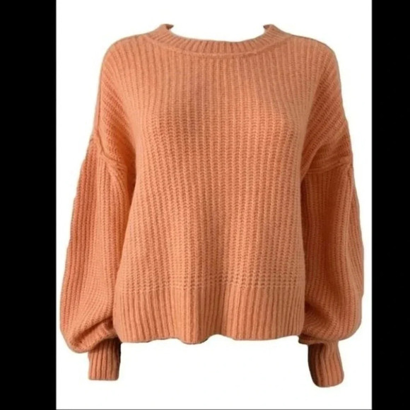 NEW Happy x Nature Peach Sweater with Billow Sleeves Puff sleeve - Picture 3 of 16